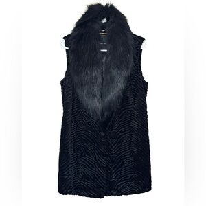 Ivanka Trump Women's Black Faux Fur Vest Jacket Size Medium
